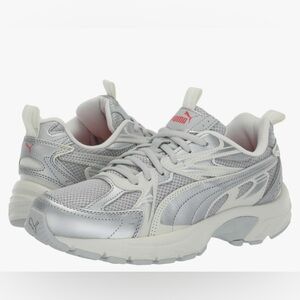 Puma Silver White Athletic Sneakers